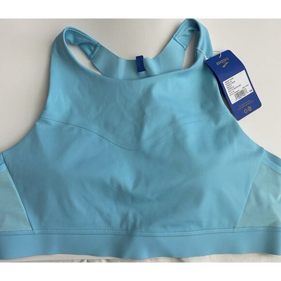 Brooks 40DDE Drive 3 Pocket Run Bra Vivid Teal Compression Wicking Quick Dry - Picture 7 of 11